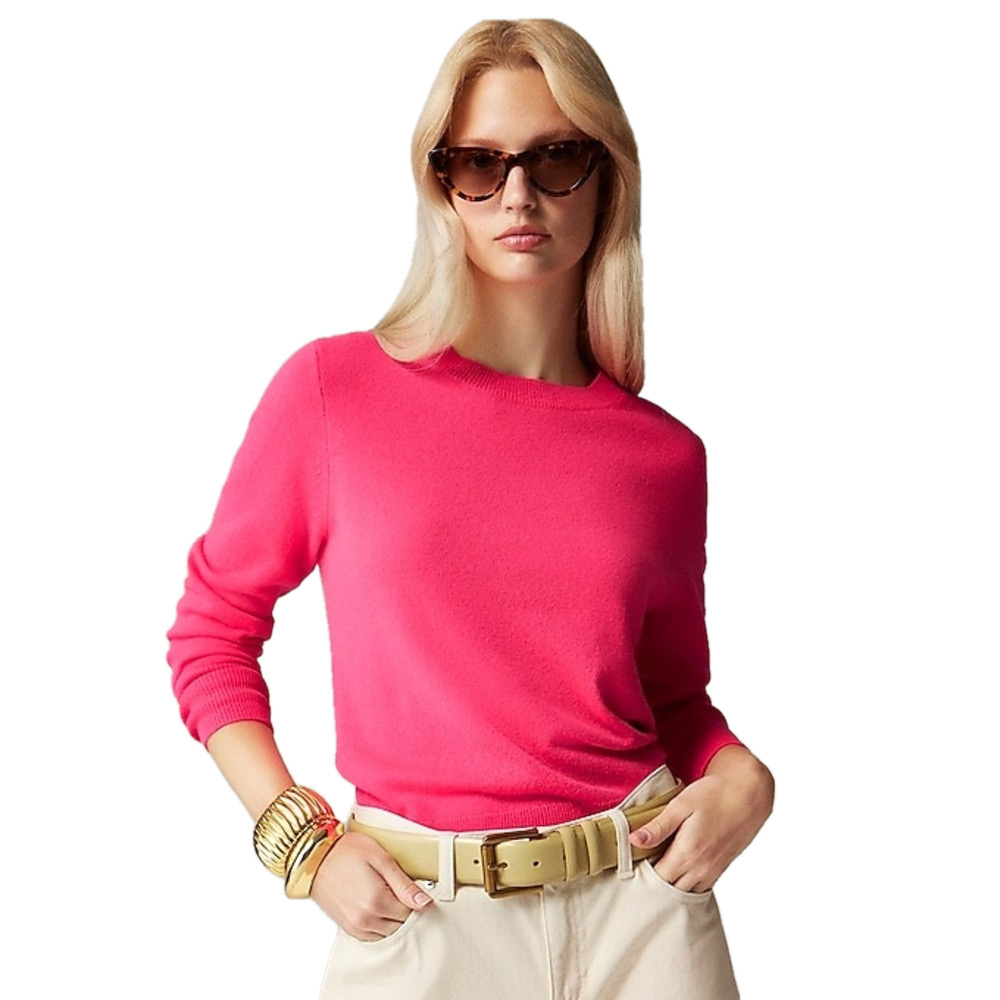 J. Crew 100% Cashmere Women's Pink Crew Neck Sweater